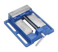 Morsa per macchina blu in ghisa, larghezza ganasce 121 mm, per trapano a terra e pressa con forza di serraggio precisa, per officina, hobby e fai da te