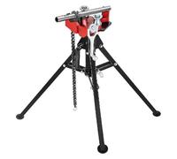 Morsa pieghevole a treppiede in acciaio con design a tre supporti per un fissaggio sicuro e un supporto di tubi metallici