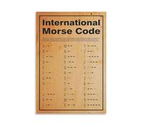 Morse Code Alphabet Poster Educational Communication Chart Canvas Wall Art for Engineers Preppers Study Room(Framed,16X24inch(40X60cm))