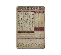 Morse Code Knowledge Morse Code Visual International Morse Code Targa in latta 30,5 x 40,6 cm poster in metallo, ottimo regalo retrò e decorazione per porta, scuola, scienza, classe, infografica
