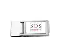 Morse Code Rescue Point Line Expression Slim Fermasoldi in acciaio inox portafoglio tascabile