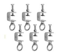 Morsetti a C in acciaio inox da 25 mm, set di 6 morsetti a U resistenti con anello a vite M8, versatili per progetti fai da te e fissaggio sicuro