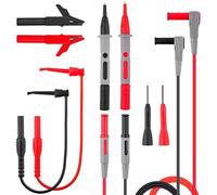 Morsetti a coccodrillo, Kit di puntali for multimetro con morsetti a coccodrillo, sonde di prova, mini ganci, punte fini, multicolore, confezione da 10