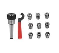 Morsetti a molla ER25 Portapinza conica Morse, set di pinze a molla ER25 ad alta precisione con 9 dimensioni, albero di collegamento in acciaio al carbonio per macchine utensili (MTB2-ER25-M10)