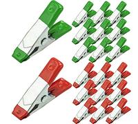 Morsetti a molla in metallo per lavori pesanti, con rivestimento in gomma, morsetti in legno per teloni, campeggio, lavorazione del legno, strumento per modellismo, 20 pezzi (verde e rosso)