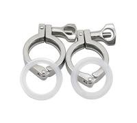 Morsetti a tre ghiere in acciaio inossidabile sani Morsetto Tri da 1/2" a 4" 25,4 50,5/64/77,5/91 106 119 mm Ghiera OD SS304 Raccordo sanitario Tri in acciaio inossidabile for la produzione di birra f