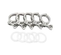 Morsetti a tre ghiere in acciaio inossidabile sani Morsetto Tri da 1/2" a 4" 25,4 50,5/64/77,5/91 106 119 mm Ghiera OD SS304 Raccordo sanitario Tri in acciaio inossidabile for la produzione di birra f