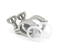 Morsetti a tre ghiere in acciaio inossidabile sani Raccordo for tubi sanitari in acciaio inossidabile 304 Tri Clamp da 1,5"2"2,5"3"4" Ghiera da 25,4/50,5/64/77,5/106/119 mm(2 Pcs,3.5Inch x K106)