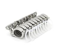 Morsetti a tre ghiere in acciaio inossidabile sani Raccordo for tubi sanitari in acciaio inossidabile 304 Tri Clamp da 1,5"2"2,5"3"4" Ghiera da 25,4/50,5/64/77,5/106/119 mm(10 Pcs,3Inch x K91)