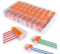 Morsetti di Collegamento da 4 mm²,75 Pezzi Morsetto Elettrici Rapidi, Mammut per Cavi Elettrici, Connettori Elettrici Rapidi 2-3-5 Entrate