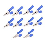 Morsetti di prova Clip a coccodrillo isolate in ottone con presa 4 mm Apertura 10 mm 20A J60046 per strumenti elettronici Attrezzature industriali (Blu)