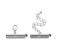 Morsetti e fermagli per gioielli regolabili, Silver 20MM | Morsetti terminali abbinati a chiusure a moschettone, maglie estensione regolabili, accessori coordinati