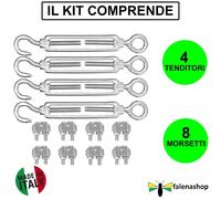 MORSETTI E TENDITORI PER FILO PER STENDERE IL BUCATO DA ESTERNO KIT SERRACAVO PE