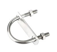 Morsetti for tubi con bulloni a U rotondi in acciaio inossidabile 304, fibbia fissa for tubo a U M10 con piastra da 3 mm e dadi(M10x100x200mm)