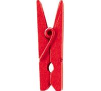 Morsetti Mini 24 pezzi circa 2,5 cm legno rosso - mollette - 2691