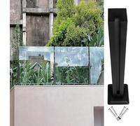 Morsetti per balaustra in acciaio inox, colore nero, per pannelli in vetro spesso 0,95 - 1,9 cm, ideali per terrazze, terrazze, scale, centri commerciali e uffici, per interni ed esterni