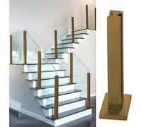 Morsetti per balaustre in vetro dorato per corrimano per scale da 8-10 mm, sistema di ringhiera resistente per montaggio a terra per interni ed esterni, balcone e terrazza con fissaggi angolari