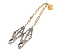 Morsetti per capezzolo, da donna, con catena di perle bianche, per capezzoli, estremi con campane SM, gioiello per capezzoli, in acciaio inox, per donne e capezzoli