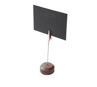 Morsetti per cartellini, Merce Display Cartello Clip Morsetto in metallo Base in legno Etichetta Porta carte Messaggi Note Menu(Round)