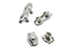 Morsetti Per Fune 5 pezzi M2-M5 in acciaio inossidabile Simplex 1/2-Post Bolt Clip fune metallica morsetto for cavo pinza corda impugnatura semplice(Duplex-M3)