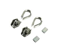 Morsetti Per Fune 5 Pz Ditali Anello Morsetto + Impugnature Singole Morsetti For Cavi + Ghiera In Alluminio For 1mm 2mm 3mm Fili Di Acciaio Inossidabile Corda(Clamps for 4mm rope)