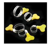 Morsetti per pantaloni a torsione manuale con manico in plastica gialla, 5 clip a sgancio rapido regolabili da 10 - 38 mm, per tubi ad aria combustibile, senza attrezzi (16 - 25 mm)