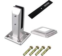 Morsetti per recinzioni in acciaio inox 304 resistenti, 16 cm di altezza, staffe per ringhiere in vetro, per balcone e terrazza da giardino, confezione da 26 pezzi, argento e resistenti alle