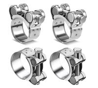 Morsetti per Tubature, Gamma di Morsetti da 60 a63 mm, 4 pezzi Collare Stringitubo a Bullone, Fascetta di Scarico in Acciaio Inox, Universale Morsetto Stringitubo, per Tubi Benzina, Motocicli