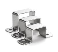 Morsetti per tubi quadrati, 5 pezzi in acciaio inossidabile fascetta stringitubo a forma di M a U quadrata rettangolare clip for sella tubo cavallo fibbia anello Ohm scheda(15x15)