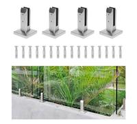 Morsetti quadrati per ringhiera in acciaio inox per piscine e balconi, 4 pezzi, per scale e balconi, progetti di città costiera, finitura argento