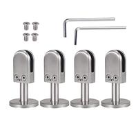 Morsetti regolabili in vetro con retro piatto, 4 pezzi, 8-14 mm, in acciaio inox 304, ideali per ringhiere scale, balaustre e supporto ils
