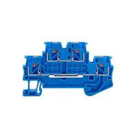 Morsettiera a doppio inserimento DIN PTTB 1.5/S, 4 conduttori, cavo PT 1,5 mm², 10 pezzi (PTTB1.5-S-Blue)