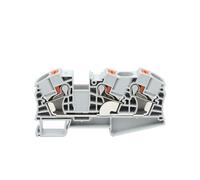 Morsettiera a inserimento su guida DIN PT16-TW, 1 ingresso, 2 uscite, 16 mm², connettore elettrico per cavo, 3 conduttori, 1 pezzo(PT16-TW gray)