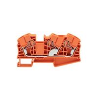 Morsettiera a inserimento su guida DIN PT16-TW, 1 ingresso, 2 uscite, 16 mm², connettore elettrico per cavo, 3 conduttori, 1 pezzo(PT16-TW arancione)