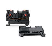 Morsettiera a molla DIN da 10 pezzi, 2,5 mm, PT2,5, connettore compatto senza viti PA66 for automazione industriale e cablaggio elettrico(PT-2.5-10 PCS-BLACK)