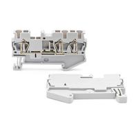 Morsettiera a molla ST2.5-TWIN da 10 pezzi, connettori for guida DIN da 2,5 mm², 28 A 1 ingresso-2 uscite(ST-2.5-TWIN-GRAY)