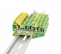 Morsettiera a terra a molla ST4-TW-PE, 3 connessioni, 4 mm², per guida DIN, 5 pezzi(10 pezzi)