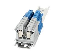 Morsettiera a vite passante UK10N, 10 mm², montaggio su connettore NS35, guida DIN, 10 pezzi(GRAY,50 pezzi)