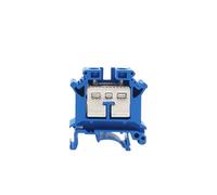 Morsettiera a vite per guida DIN UK-25, collegamento passante per cavo 25 mm², 5/10 pezzi (blu, 10 pezzi)