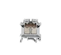 Morsettiera a vite per guida DIN UK-25, collegamento passante per cavo 25 mm², 5/10 pezzi (Gray, 10 pezzi)