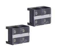 Morsettiera Coperta a Doppia, Morsettiera a Vite M6 600V 100A con Coperchio per Illuminazione per Sistemi di Distribuzione (2 posizioni (1002))
