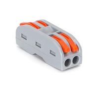 Morsettiera da 2 pezzi, colori grigio e arancione, ideale per collegamento elettrico e progetti fai da te.