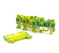 Morsettiera di messa a terra ST 4-PE da 10 pezzi, guida DIN da 4 mm, connessioni elettriche sicure, design compatto