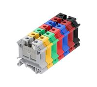 Morsettiera di tensione montata su guida DIN UK-16N da 10 pezzi, componente in rame pesante da 16 mm² for la distribuzione dell'energia(Green)