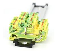 Morsettiera di terra a doppio livello PTTB 1.5-PE, connettore filo conduttivo plug-in per guida DIN, 5 pezzi(5 pezzi)
