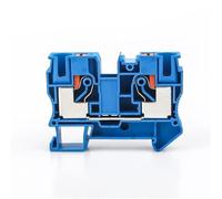 Morsettiera DIN PT-10, 10 pezzi, 600 V 24 A, connettore a molla a pressione for cablaggio industriale, passante senza viti PA66(BLUE)