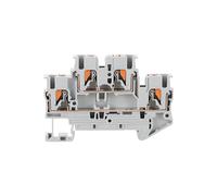 Morsettiera DIN PTTB-2.5 da 10 pezzi, morsetto a molla a doppio livello 2,5 mm², PA66 Flame V0 for armadio elettrico industriale(Gray)