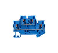 Morsettiera DIN PTTB-2.5 da 10 pezzi, morsetto a molla a doppio livello 2,5 mm², PA66 Flame V0 for armadio elettrico industriale(Blue)