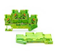Morsettiera DIN Rail a installazione rapida da 2,5 mm², 10 pezzi PTTB 2,5-PE con messa a terra a doppio strato, salvaspazio for il cablaggio 'armadio elettrico