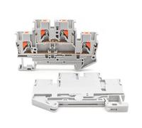 Morsettiera DIN Rail PTTB 2.5, 10 pezzi, connettore a molla a doppio strato for cablaggio elettrico industriale(PTTB-2.5-GRAY)